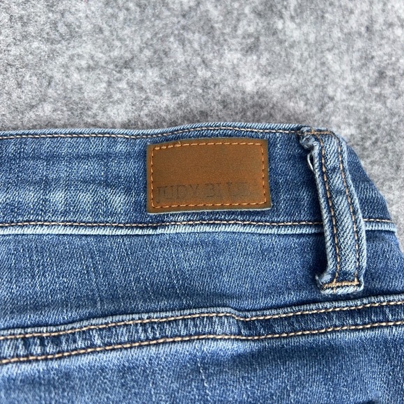Judy Blue Jeans Womens 15 32‎ Skinny Fit Blue Distressed Raw Hem Stretch Denim - Picture 10 of 14